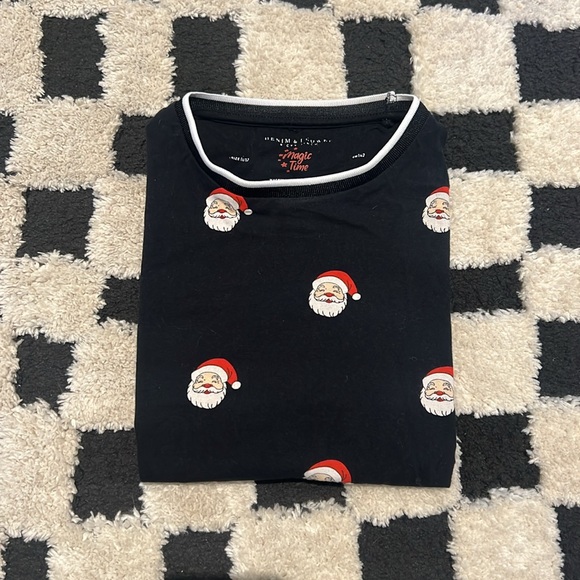 Denim & Flower Other - Denim & Flower Black Santa Print Kids T-Shirt